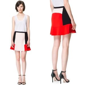 Zara Color Block Skirt